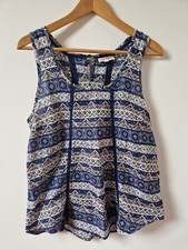 Fat Face Hippie Print Smock Vest Top Size 12