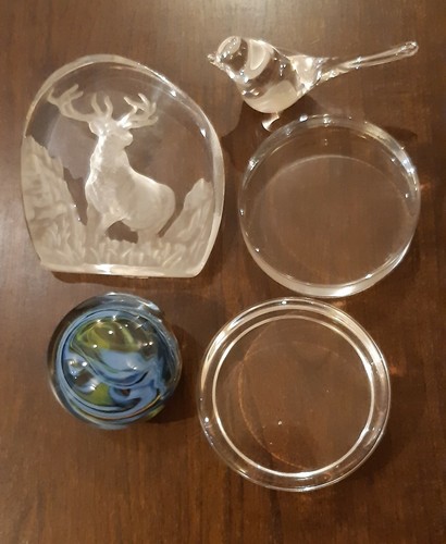 Vintage glass paperweights - glass,
