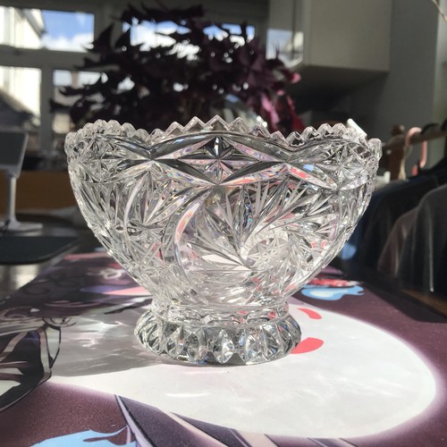 Vintage clear cut crystal bowl - vintage,