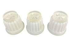 Vintage Tupperware Set of 3 Individual Jelly Blancmange Moulds Star Bottom+Lids