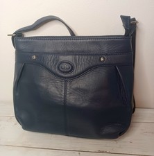 DEBENHAMS Navy leather handbag