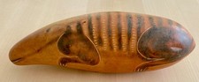 Hand Carved Burnt Painted Armadillo Gourd “Mate Burilado” Colcha Village Peru