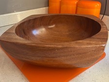 Wooden Large Solid wood square top / Round Fruit Salad Bowl Scandi Inspired