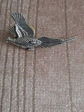 Pewter Flying Pheasant Pin Badge by AR Brown 5cm Long . Ideal Xmas ?