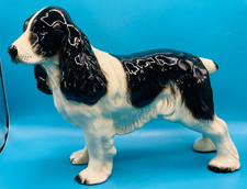 Lovely Vintage Coopercraft Black & White ceramic Springer Spaniel Dog Figurine