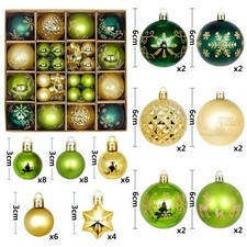 44PCS Large Christmas Baubles Xmas Tree Balls Decor Party Wedding Ornament Gifts
