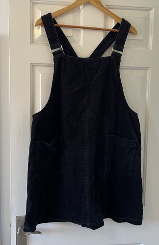 Black cord dungaree dress size - cord,