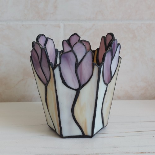Tiffany style tulip tealight - tiffany,