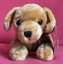 Harrods Golden Yellow Labrador Crouching Puppy Dog Beige Soft Plush Toy 7.5” Tag