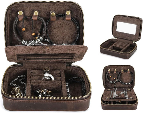 Full grain leather jewelry box - grain,