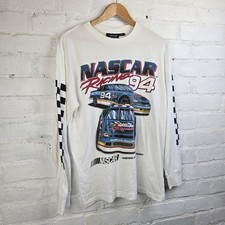 Vintage Official NASCAR #94 Long Sleeve T-Shirt Size Small White Americas Sport