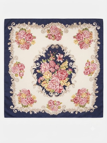 Vintage floral square scarf - floral,