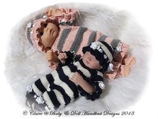 BABYDOLL HANDKNIT DESIGNS KNITTING PATTERN VICTORIAN STYLE SWIM SET 9-14" DOLL