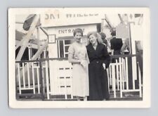 Old B&W Photo Women Funfair Ride Entrance Booth Fashion