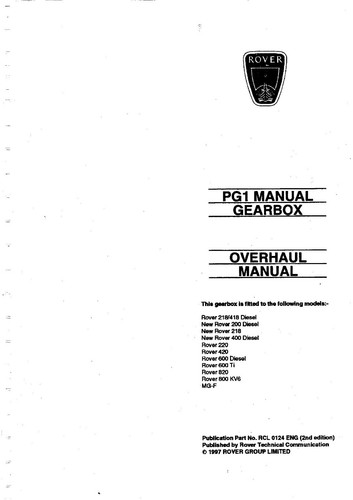 Lotus gearbox rebuild manual - ,