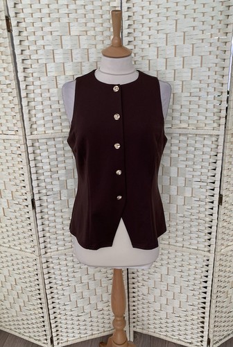Quiz brown stretch gold button - stretch,