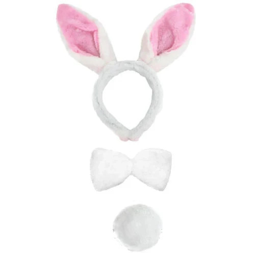 Pink white rabbit set - pink, &