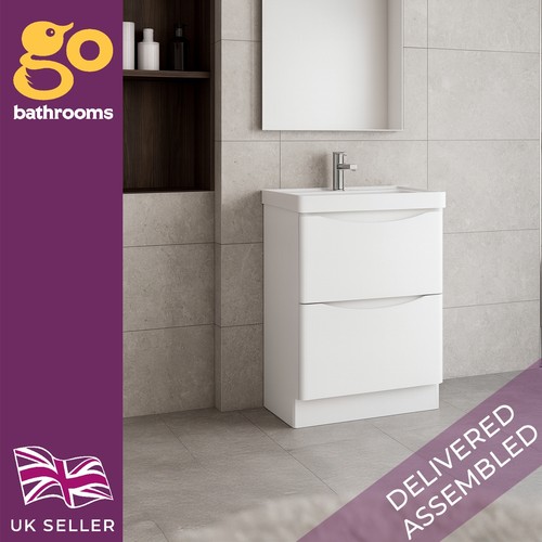 600mm white gloss floor - white,