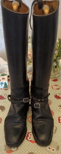 Vintage Cavallo Leather Riding Boots UK7 Black With Stretchers And Spurs.