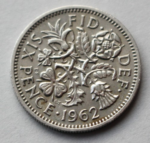 British 1962 six pence - british,