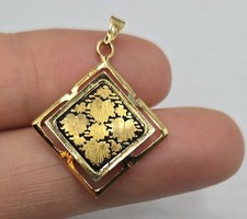 Vintage Damascene Gold And Black Colour Pendant Length 3cm