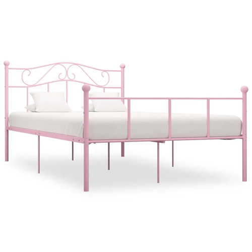 Walplus pink metal bed frame - pink,