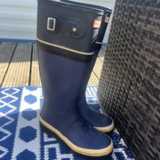 Hunter Nautical Blue Wellington Boots Wellies
