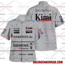 Kimi Raikkonen Formula One Racing 2003 Uniform Apparel Clothes Hawaiian Polo Shi