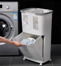 2-Tier Laundry Basket Trolley