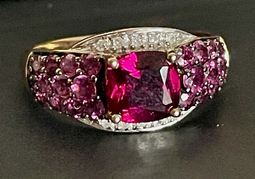 9ct 375 yellow - garnet, &