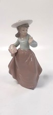 Nao by Lladro Girl with Basket of Flowers Figurine Spain 1985 18.5cm Collectable