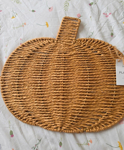 Pumpkin shaped woven wicker - woven,