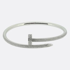 Cartier Classic Model Juste Un Clou Diamond Bangle Size 17