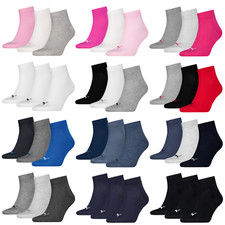 PUMA Sports Ankle Trainer Socks Unisex Quarters (3 Pair Packs) Everyday Comfort