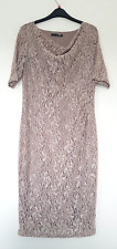 David Emanuel Beautiful Evening/Occasion Dress in Coffee Lace Design Size 12