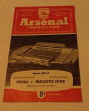 Arsenal FC v Manchester United 1957/58  PROGRAMME - LAST BUSBY BABES in ENGLAND