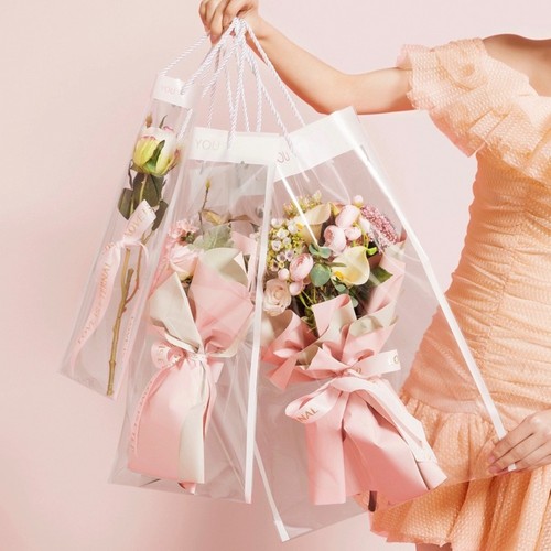 10pcs transparent bouquet gift - transparent,