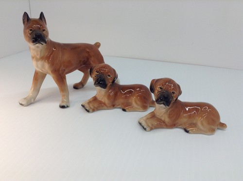 Vintage boxer dog with pups - vintage,