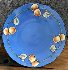 Vintage Victoria Czecho-Slovakia Plate Blue Fruit Display