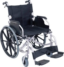 Self Propelled Steel Wheeled Chair - Silver