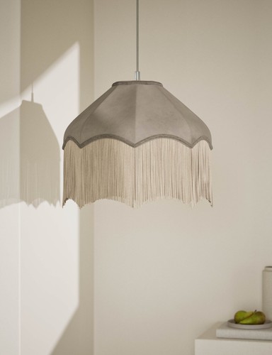 Fringed velvet lamp celing - fringed, lamp/celing