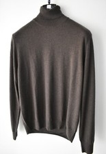 Canali Brown Fine Cashmere Turtleneck Jumper Size 50, Medium £895 Made in Italy