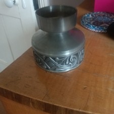 Mid Century Scandi Pewter Norway Candlestick Holder Silver 60s/70s Viking Retro