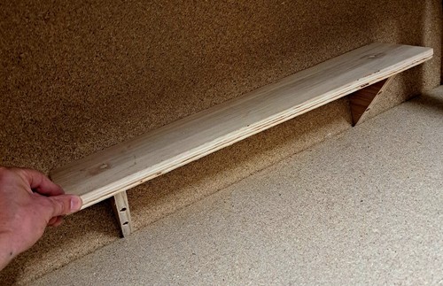 Long plywood shelf wall - plywood,