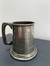 Vintage Half  Pint Pewtar Tankard with Glass Bottom made in Sheffield