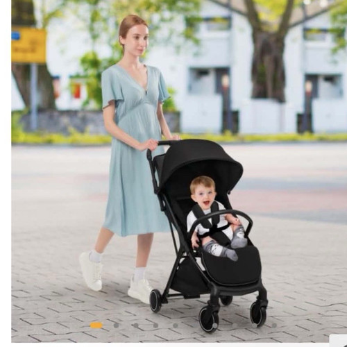 Black single pushchair with - black,