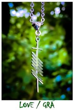 Ogham Silver Chain with celtic