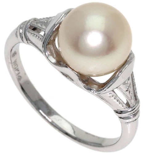 Mikimoto pearl ring k14 - pearl,