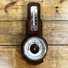 Vintage Wooden Banjo Barometer