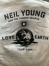 NEIL YOUNG LOVE EARTH TOUR 2025 WHITE T-SHIRT SIZE X LARGE